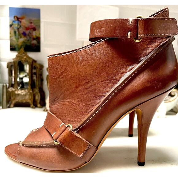 Givenchy Bootie Boot Cognac 39.5 heel ankle strap leather - Picture 6 of 13